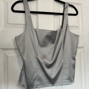 NWOT A&F Silver Silk Corset Top